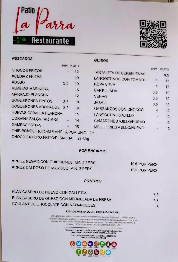 Menu_Restaurante Patio la Parra_Sanlúcar de Barrameda_image_1
