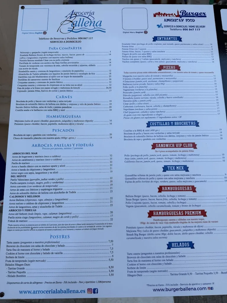 Menu_Restaurante Arrocería Ballena_Rota_immagine_1