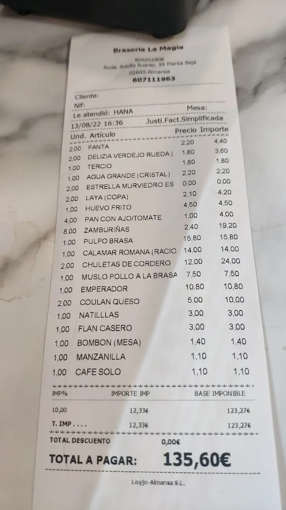 Rafael López Muñoz_LA MAGIA Brasería mediterránea_Almansa_review