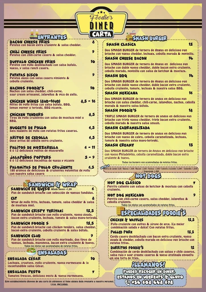 Menu_Foodie’s diner_Rota_image_1