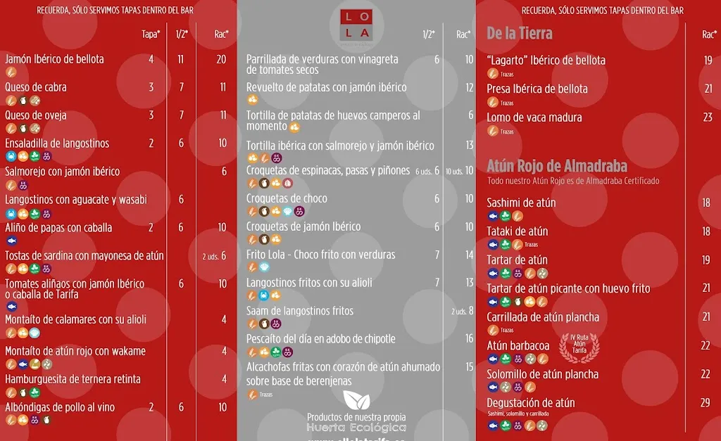 Menu_El Lola - Bar de Tapas y Flamenco_Tarifa_image_1