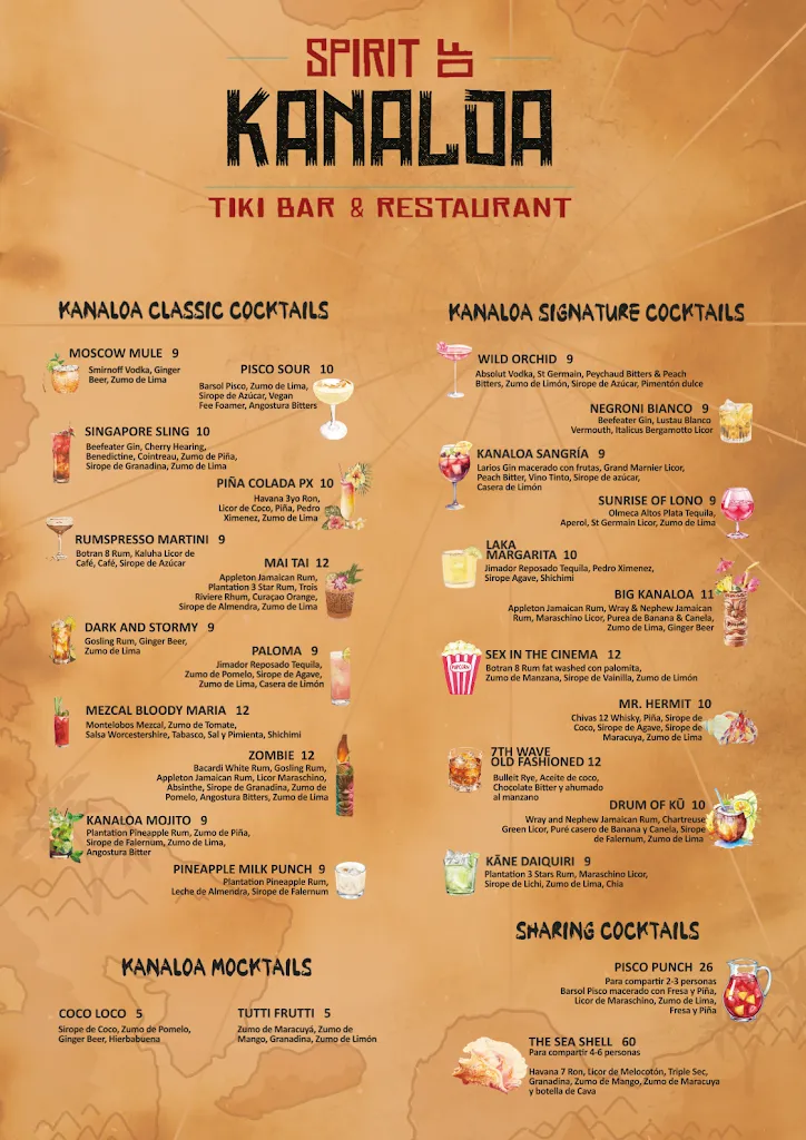 Menu_Spirit of Kanaloa -Tiki Bar & Restaurant-_Tarifa_image_1