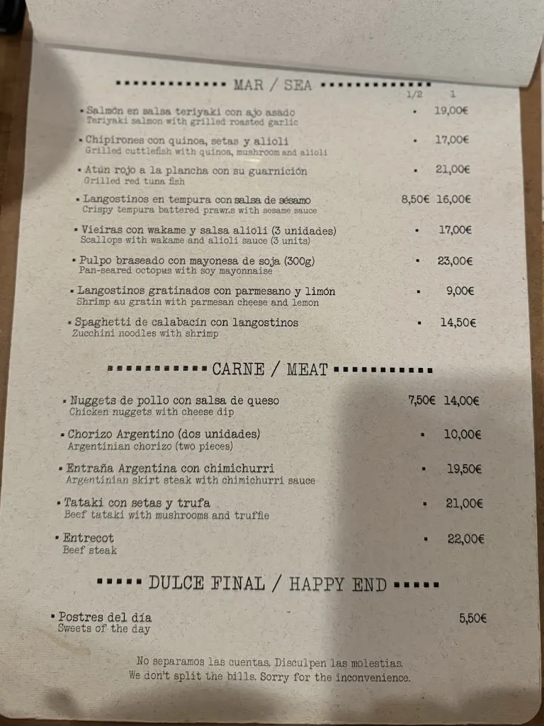 Menu_No. 6 Cocina Sencilla_Tarifa_image_1