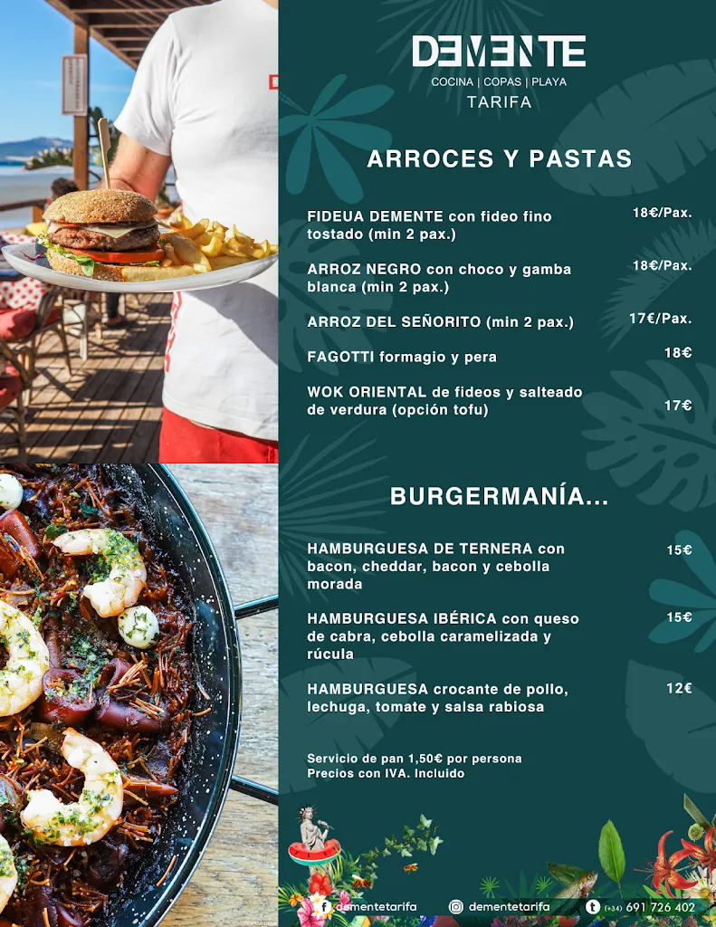 Menu_Restaurante Demente Tarifa_Tarifa_image_1