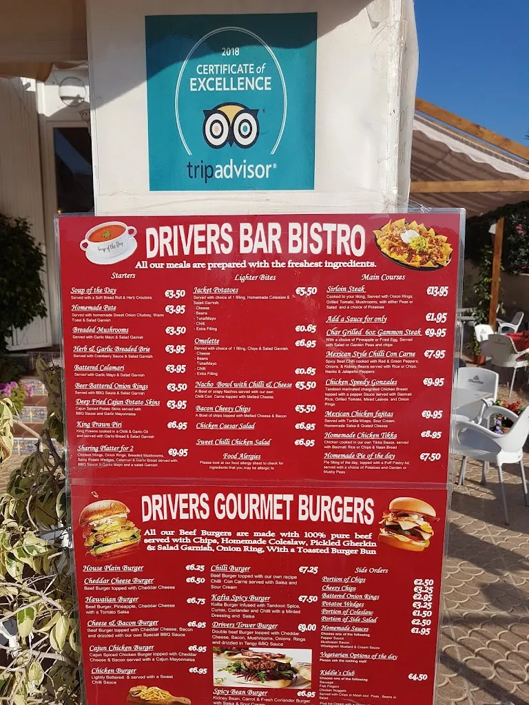 Menu_Drivers Bar & Bistro Villamartin_Villamartín_image_1