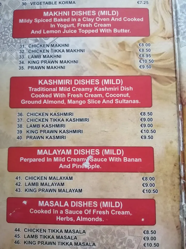 Menu_Rajasthan Indian restaurant in villamartin plaza_Villamartín_image_2