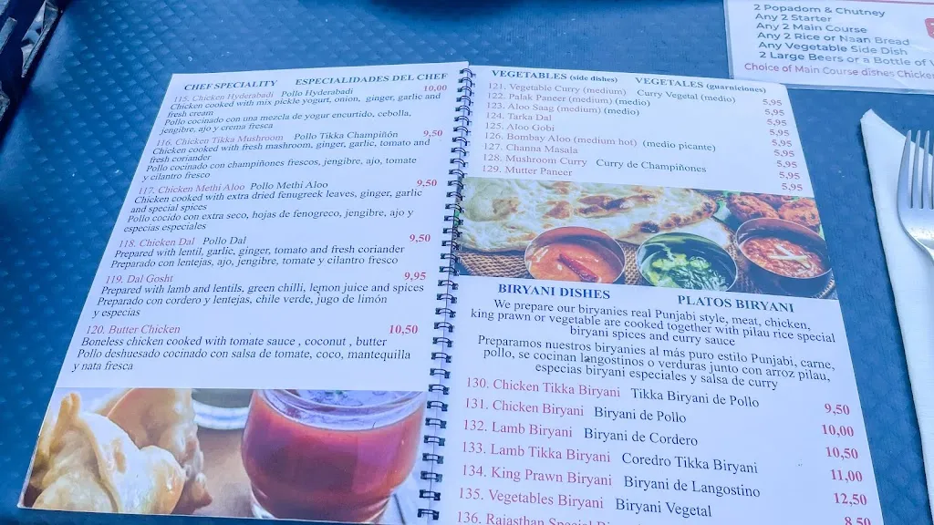 Menu_Rajasthan Indian restaurant in villamartin plaza_Villamartín_image_4