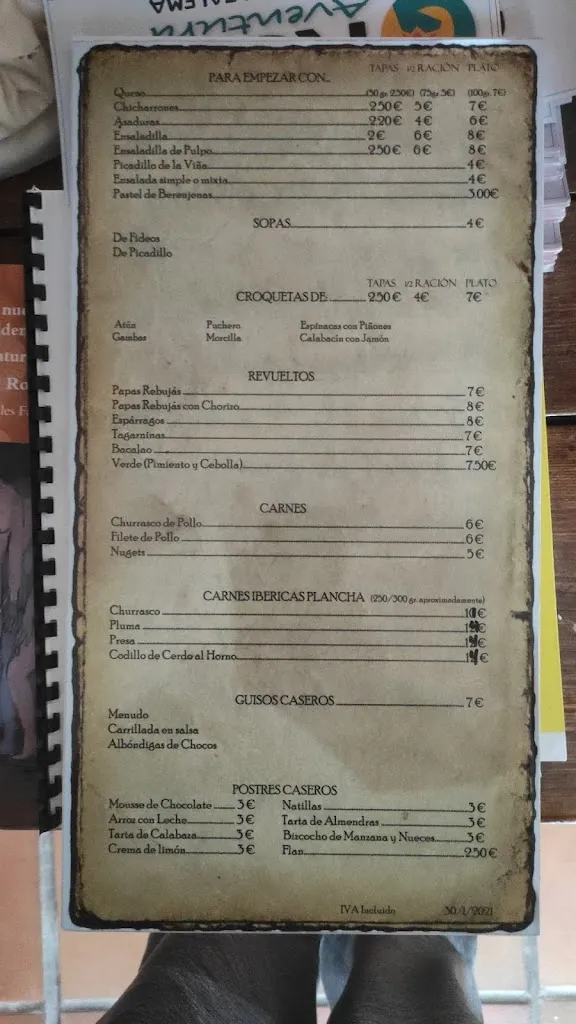 Menu_La Venta de Ocuri_Ubrique_image_4