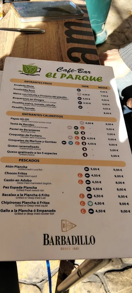 Menü_Café-Bar El Parque_Ubrique_Bild_2