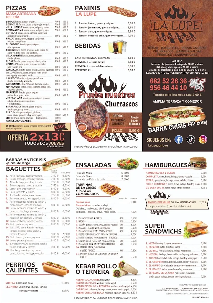 Menu_Bar restaurante La Lupe_Ubrique_image_1