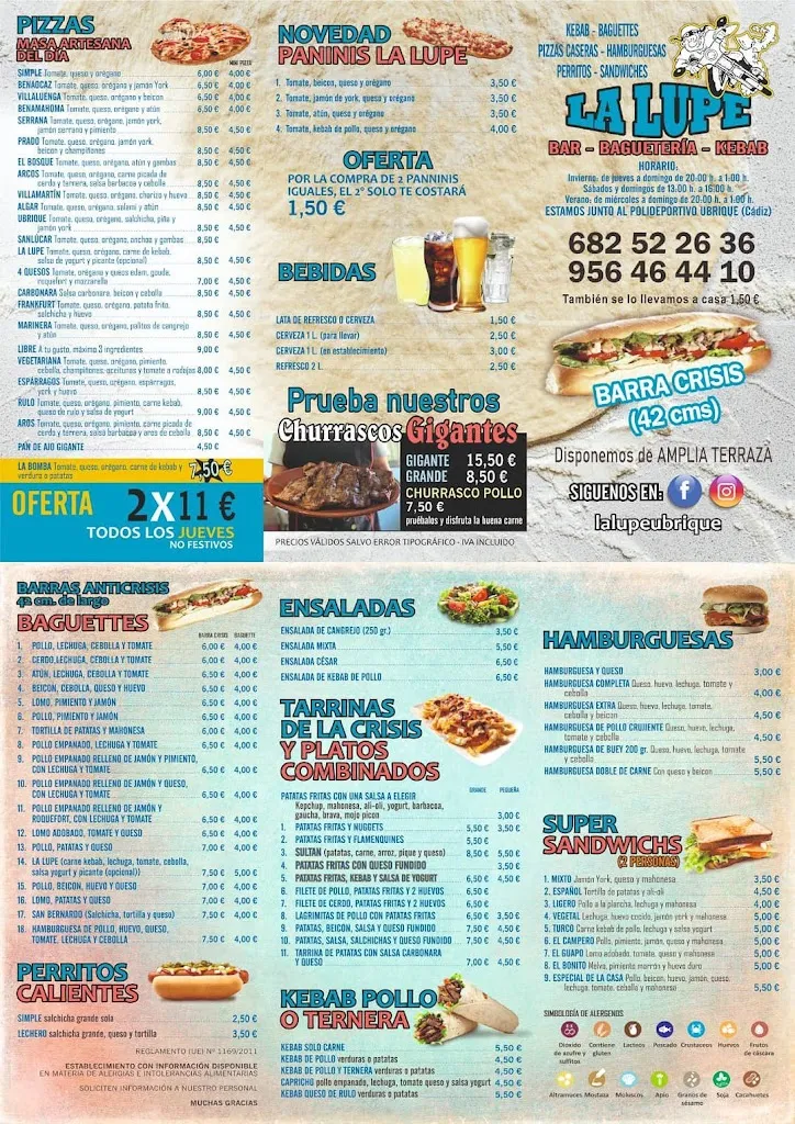 Menu_Bar restaurante La Lupe_Ubrique_image_2