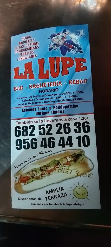 Menu_Bar restaurante La Lupe_Ubrique_image_3