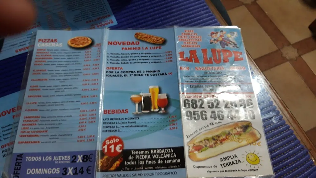 Menu_Bar restaurante La Lupe_Ubrique_image_4