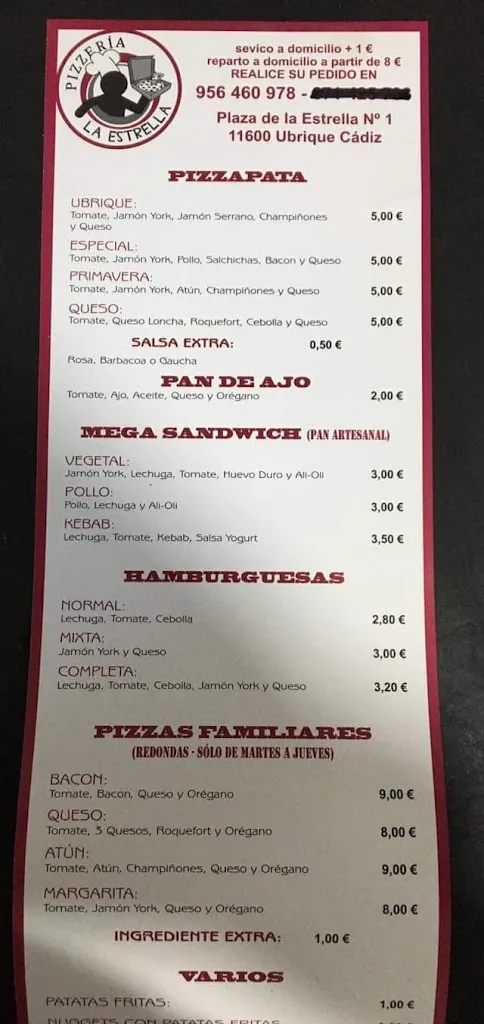 Menu_Pizzería La Estrella_Ubrique_image_1