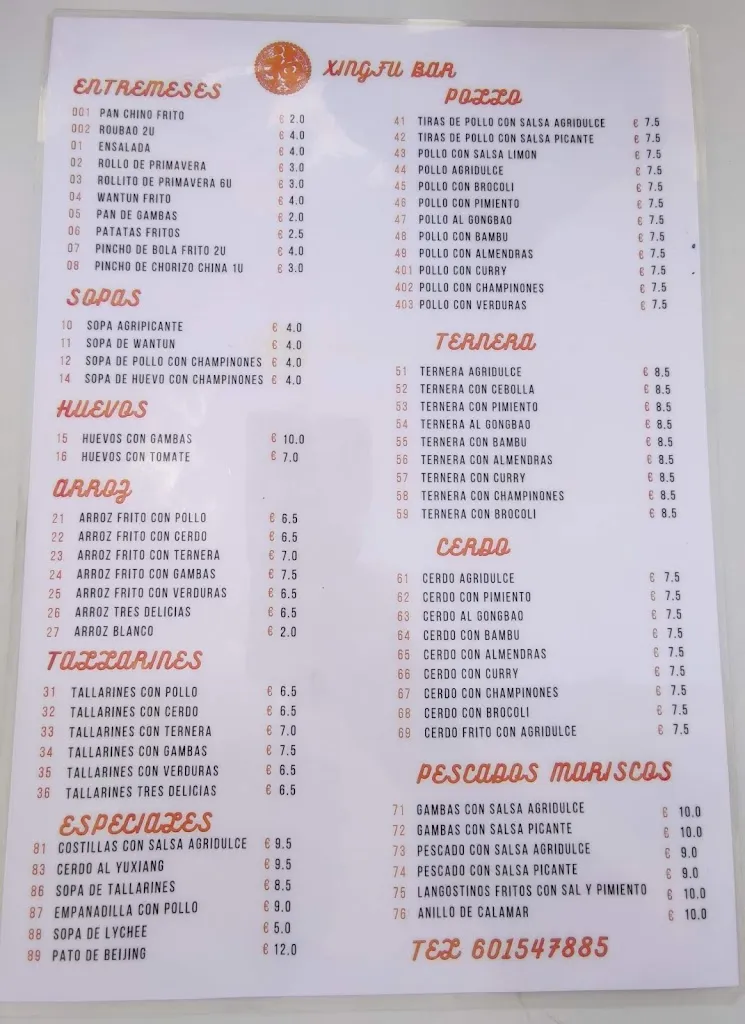 Menu_Xingfu Bar_Ubrique_image_2