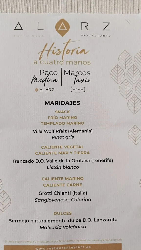Menü_Restaurante ALARZ_Arrecife_Bild_2
