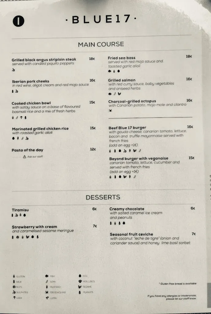 Menu_Blue 17 Roof Top Restaurant & Bar_Arrecife_image_1