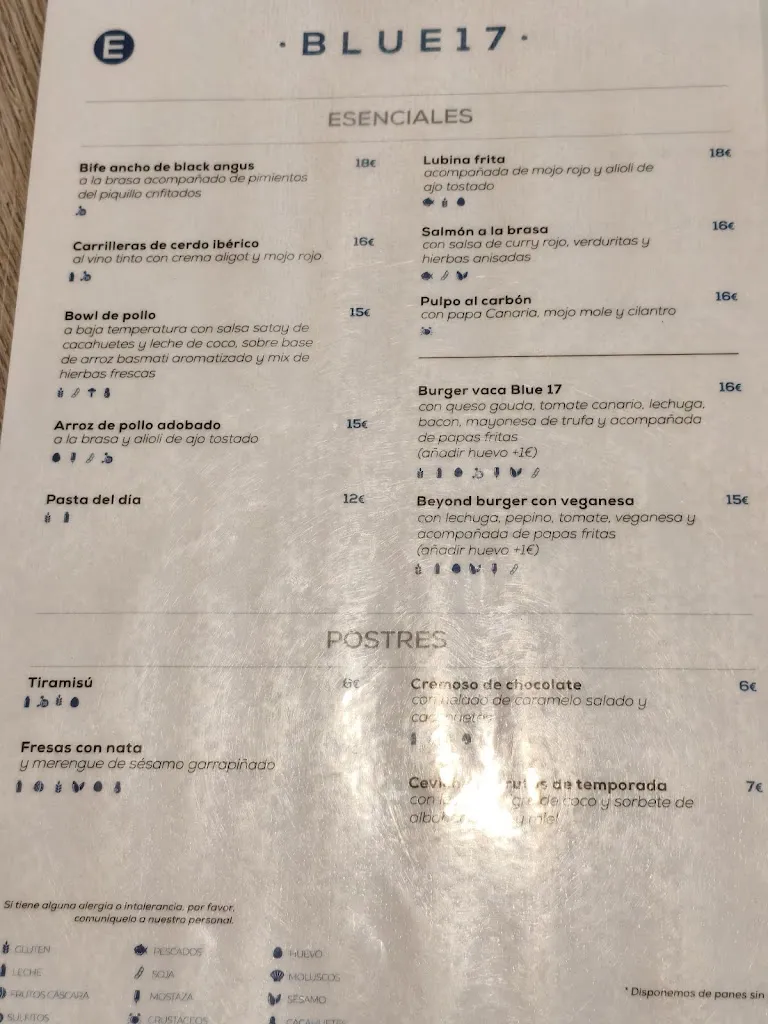 Menu_Blue 17 Roof Top Restaurant & Bar_Arrecife_image_4