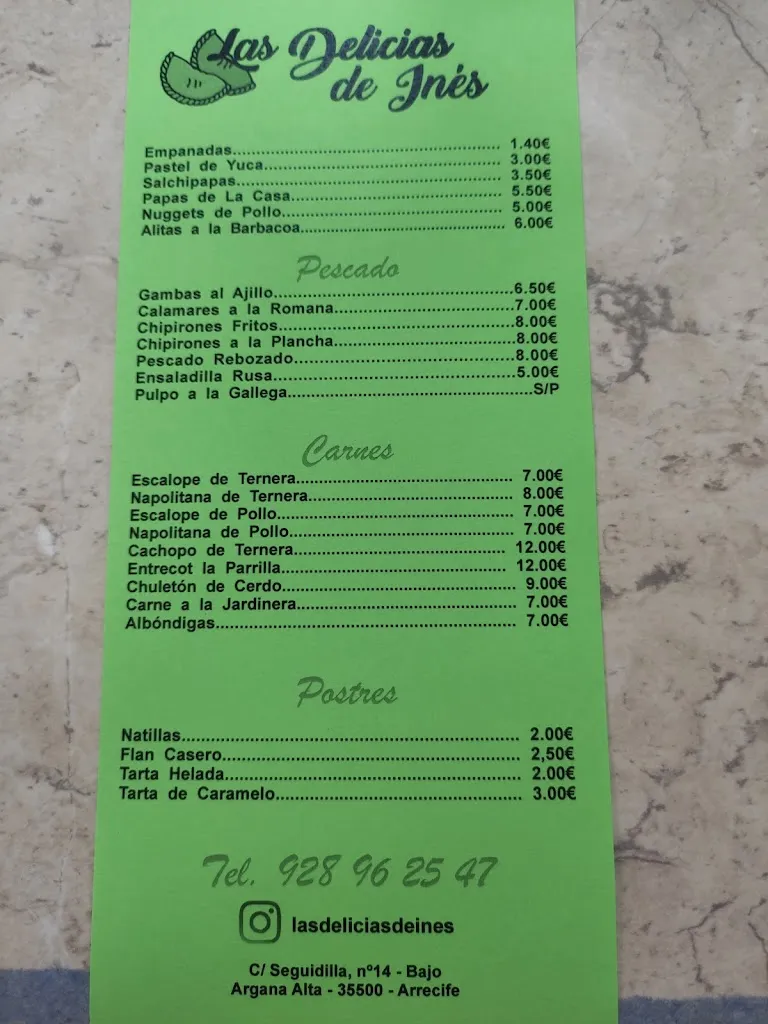 Menu_Restaurante Las Delicias de Ines_Arrecife_image_3