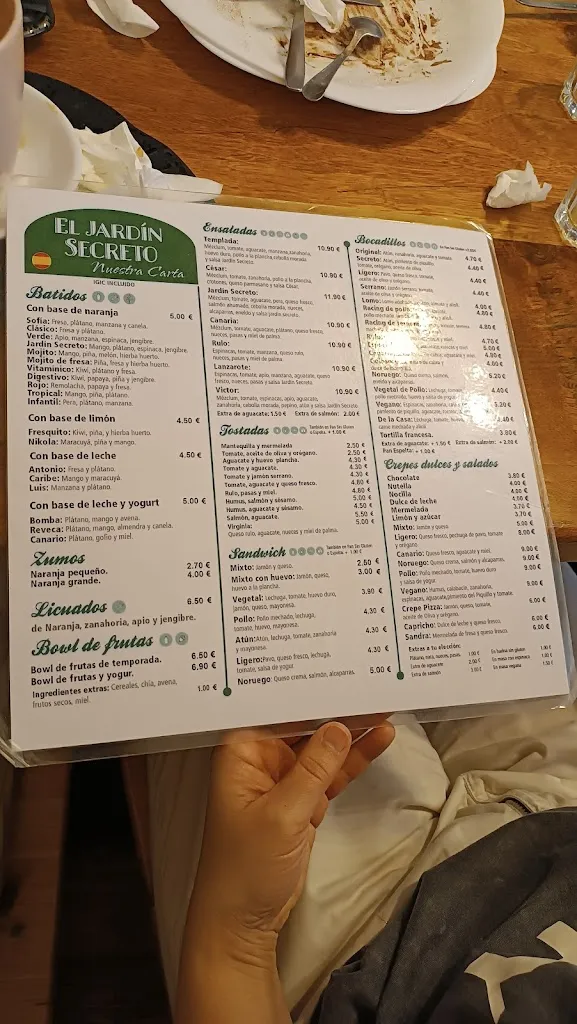 Menu_EL Jardín Secreto Arrecife_Arrecife_image_1