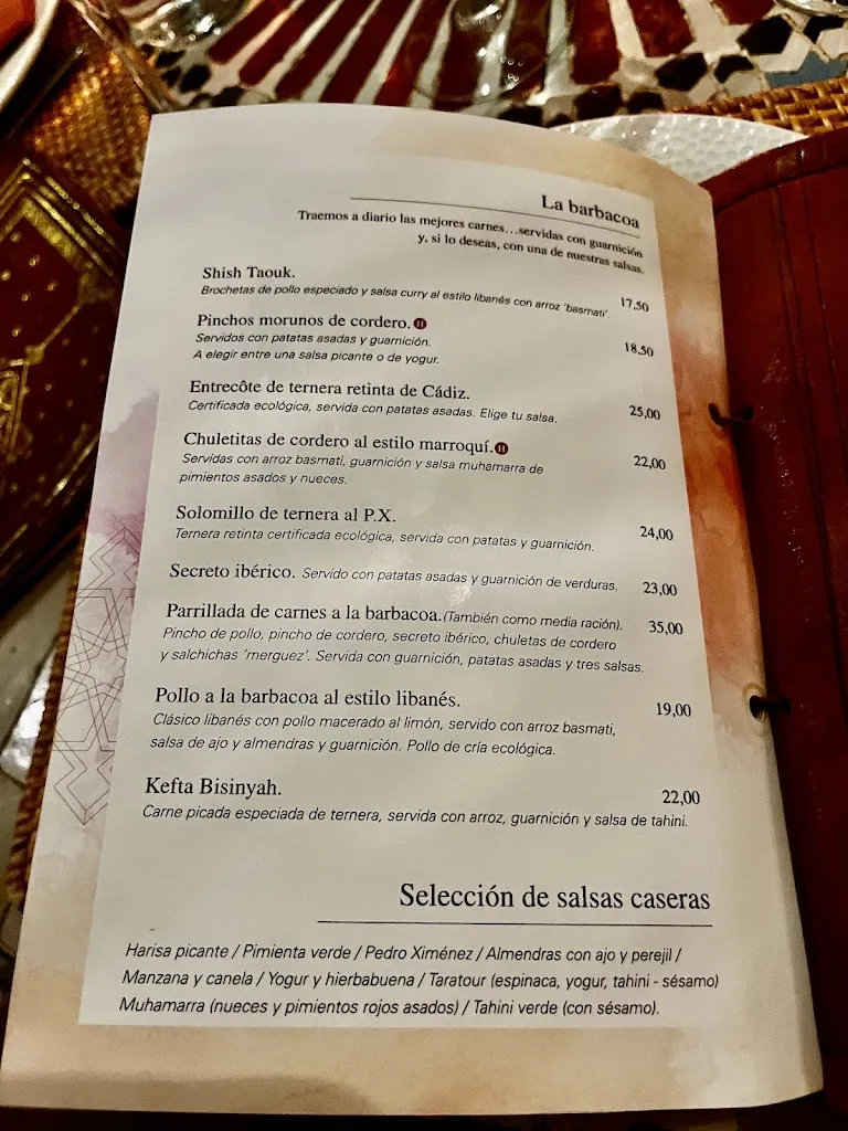 Menu_El Jardín del Califa_Vejer de la Frontera_immagine_4