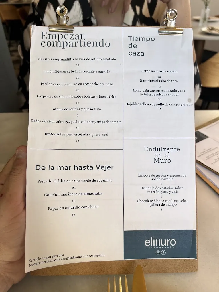 Menu_Restaurante • Elmuro_Vejer de la Frontera_image_1