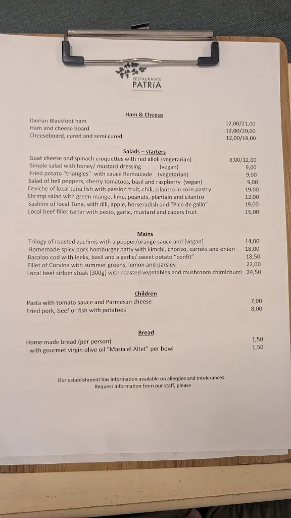 Menu_Restaurante Patría_Vejer de la Frontera_immagine_2