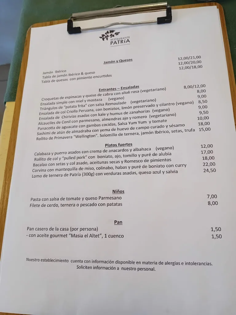 Menu_Restaurante Patría_Vejer de la Frontera_immagine_3