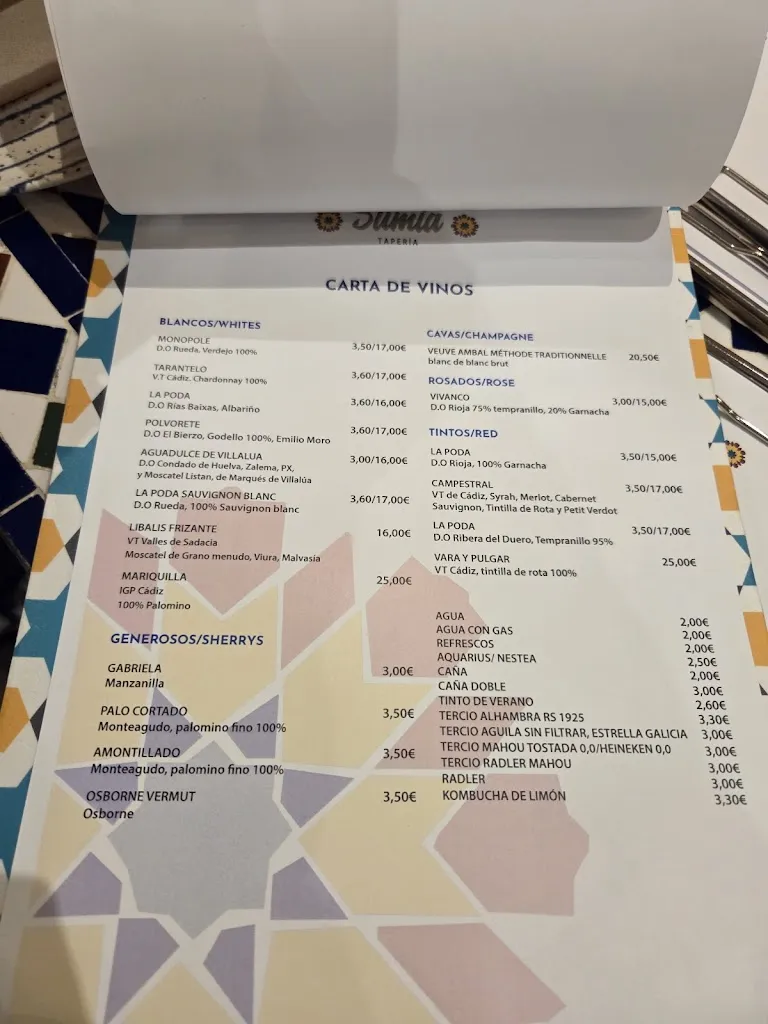 Menu_Bar Sumia_Vejer de la Frontera_image_2