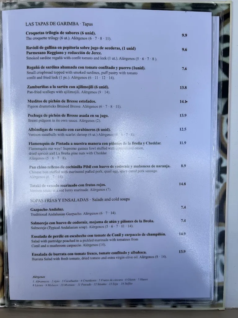 Menu_Garimba Sur_Vejer de la Frontera_image_3