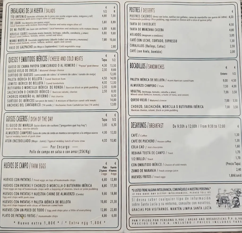 Menu_Venta Bar El Toro_Vejer de la Frontera_image_1