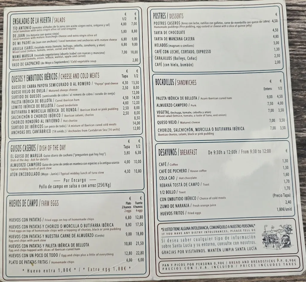 Menu_Venta Bar El Toro_Vejer de la Frontera_image_2