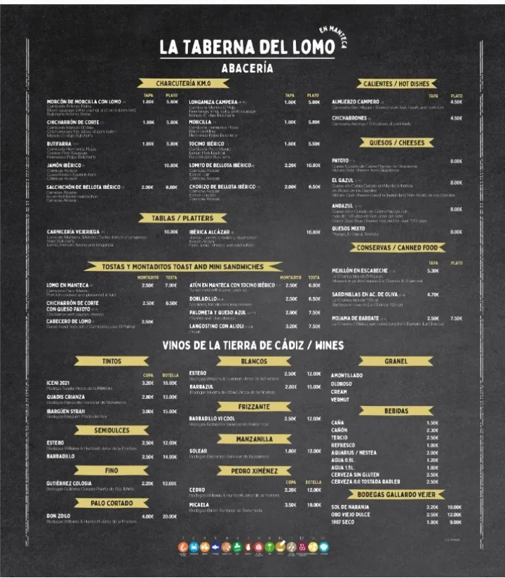Menu_La Taberna del Lomo en Manteca_Vejer de la Frontera_image_1