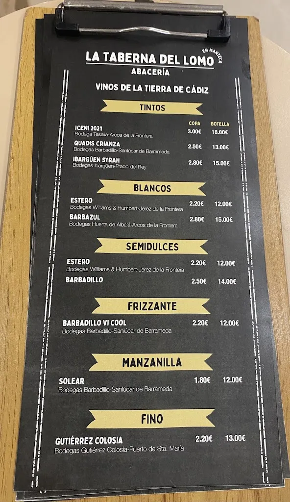 Menu_La Taberna del Lomo en Manteca_Vejer de la Frontera_image_3