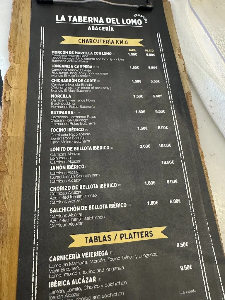 La Taberna del Lomo en Manteca ristorante a Vejer de la Frontera