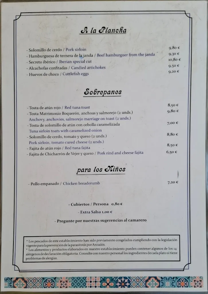 Menu_Taperia Los Remedios 3_Vejer de la Frontera_image_1