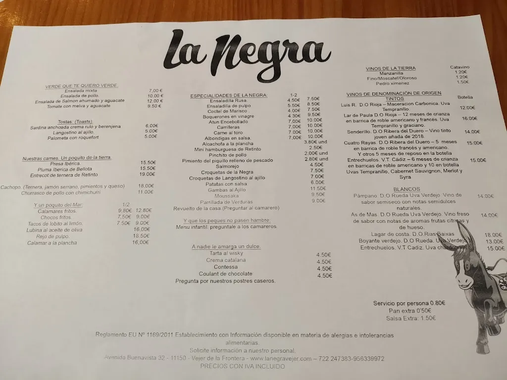 Menu_La Negra_Vejer de la Frontera_image_1