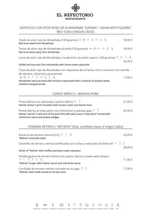 Menu_Restaurante El Refectorio_Vejer de la Frontera_image_1