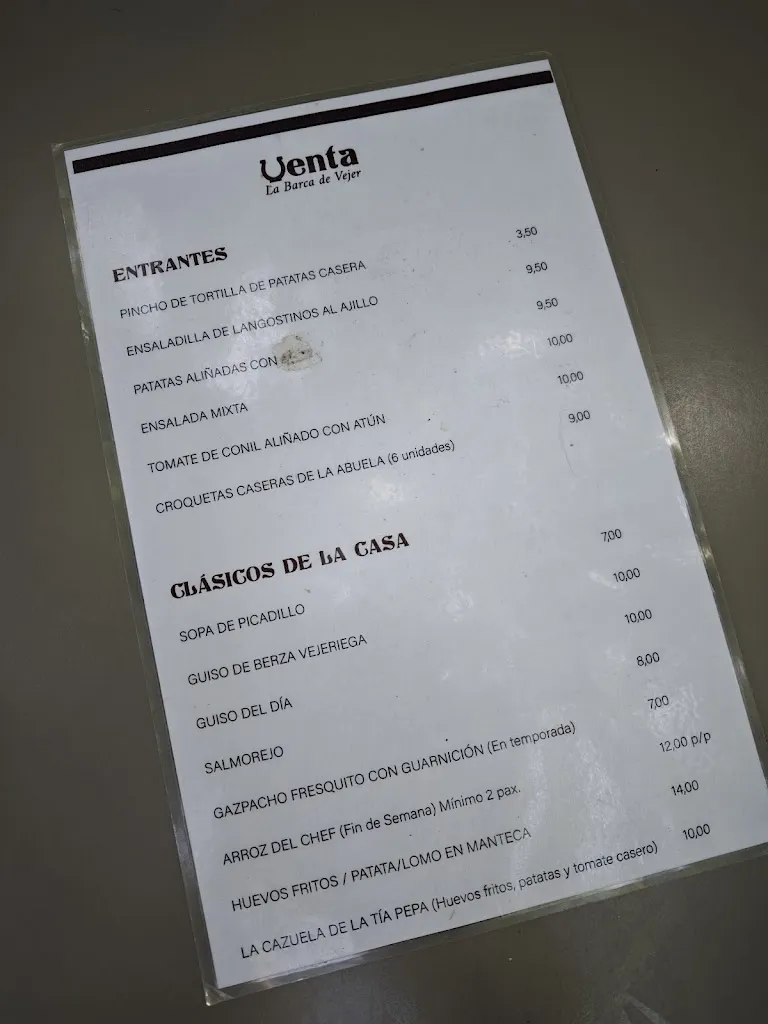 Menu_Venta La Barca de Vejer_Vejer de la Frontera_immagine_1