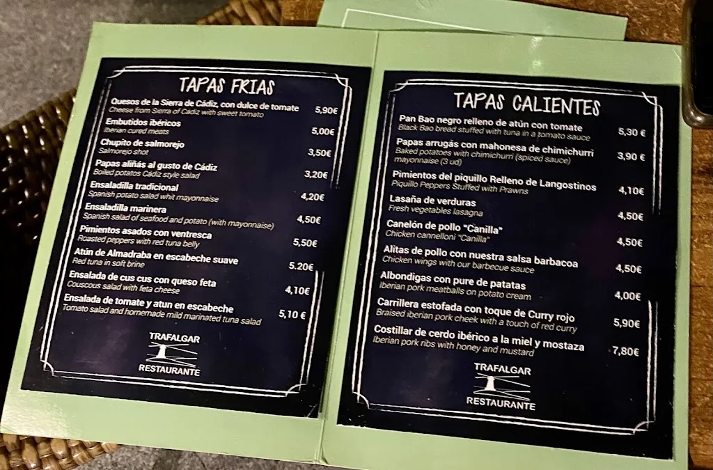 Menü_Restaurante Trafalgar_Vejer de la Frontera_Bild_1