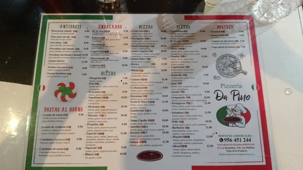 Menu_Restaurante Pizzería Da Pino_Vejer de la Frontera_image_1