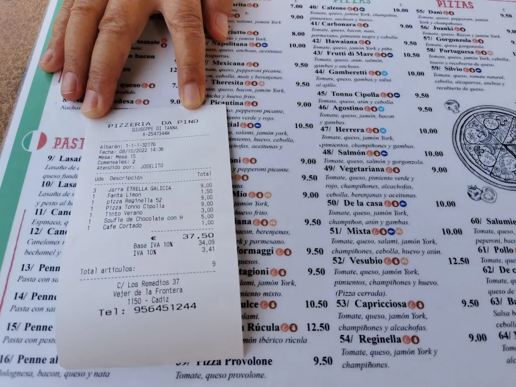 Menu_Restaurante Pizzería Da Pino_Vejer de la Frontera_image_3