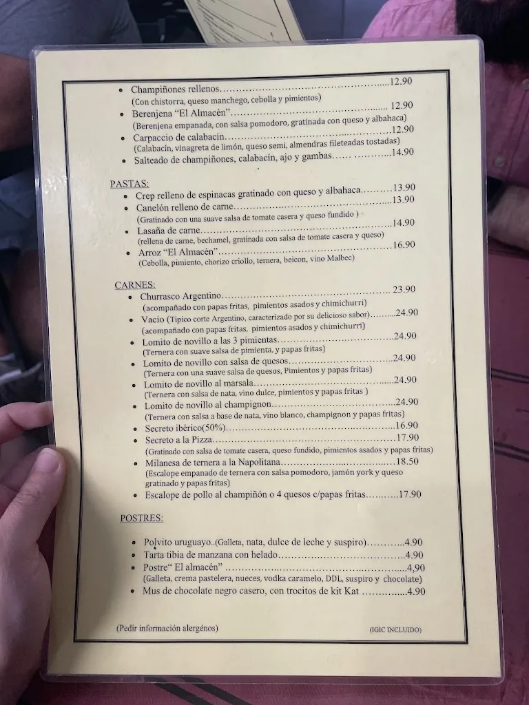 Menu_El Almacén_Las Palmas de Gran Canaria_image_1