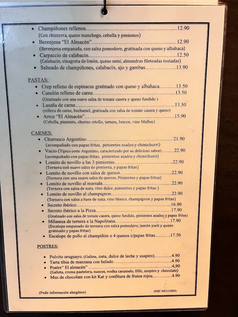 Menu_El Almacén_Las Palmas de Gran Canaria_image_4