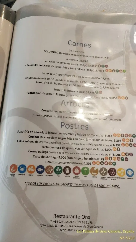 Menu_Restaurante Ons_Las Palmas de Gran Canaria_image_1