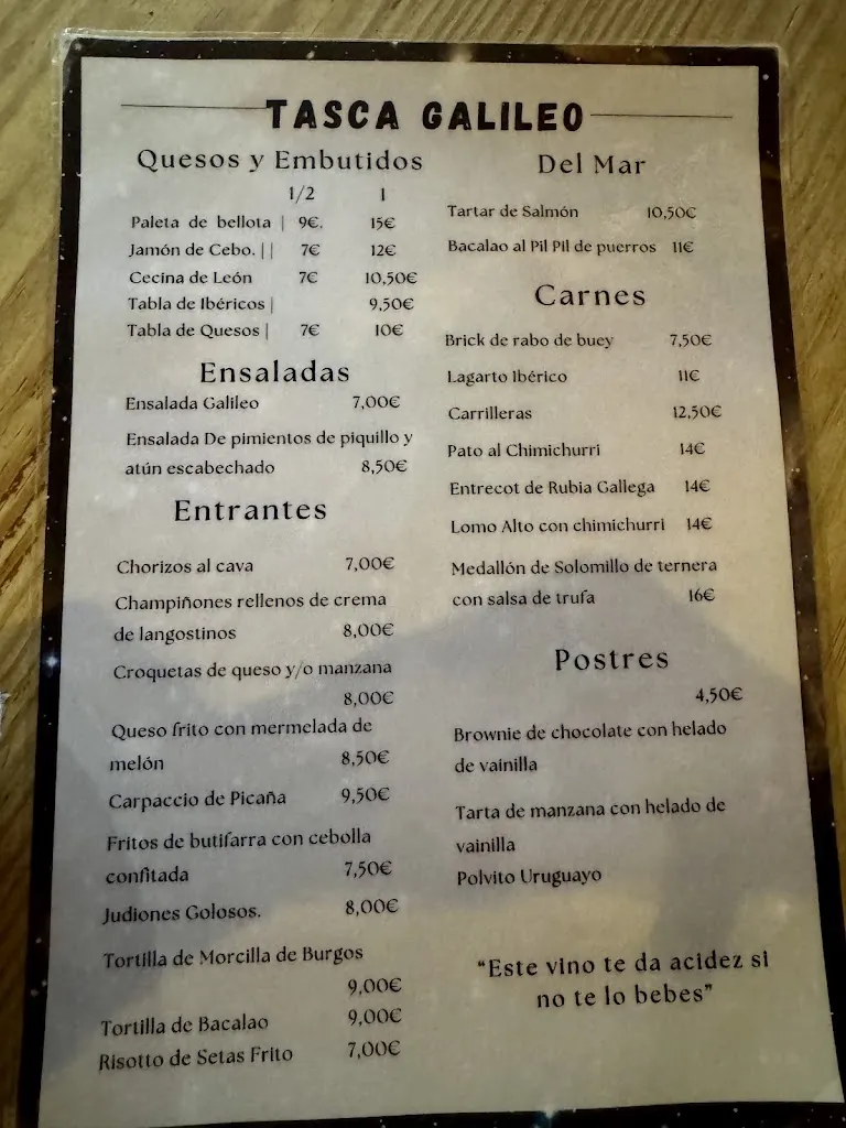 Menu_Restaurante Tasca Galileo_Las Palmas de Gran Canaria_image_2