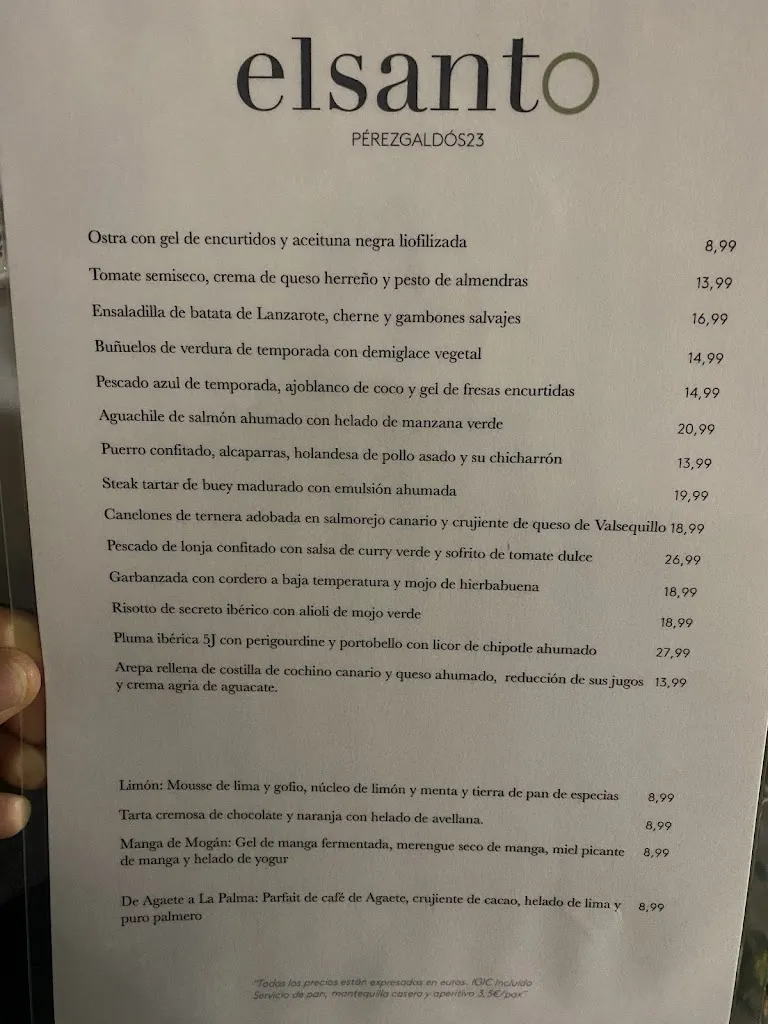 Menu_El Santo Restaurante_Las Palmas de Gran Canaria_image_3