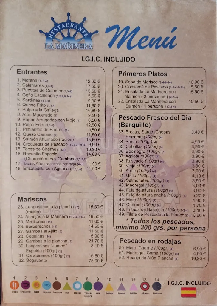 Menu_Restaurante La Marinera_Las Palmas de Gran Canaria_image_4