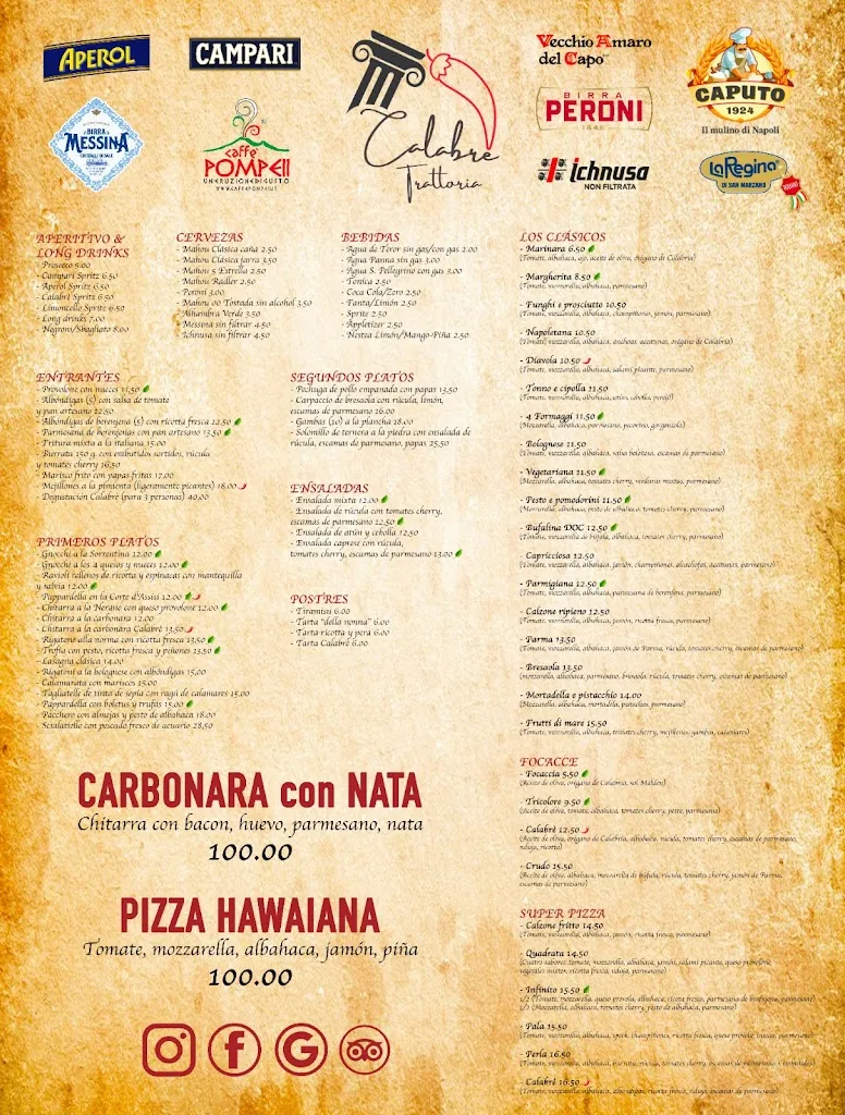 Menu_Trattoria Pizzería Calabrè Las Palmas_Las Palmas de Gran Canaria_immagine_3