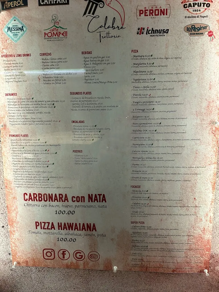 Menu_Trattoria Pizzería Calabrè Las Palmas_Las Palmas de Gran Canaria_immagine_4